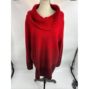 Apt. 9 Sweater Women's XXL Red Ombre Cowl Neck Acrylic Knit